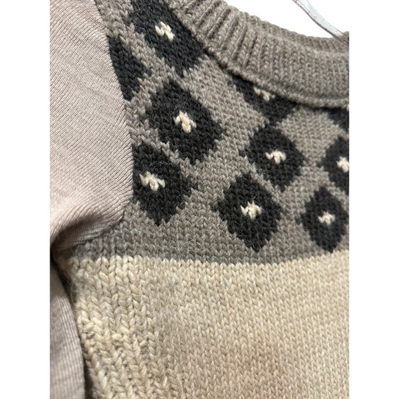 Tory Burch Intarsia Mixed Knit Sweater Beige Alpaca Wool Blend‎ Size XS - $420 - Picture 3 of 5